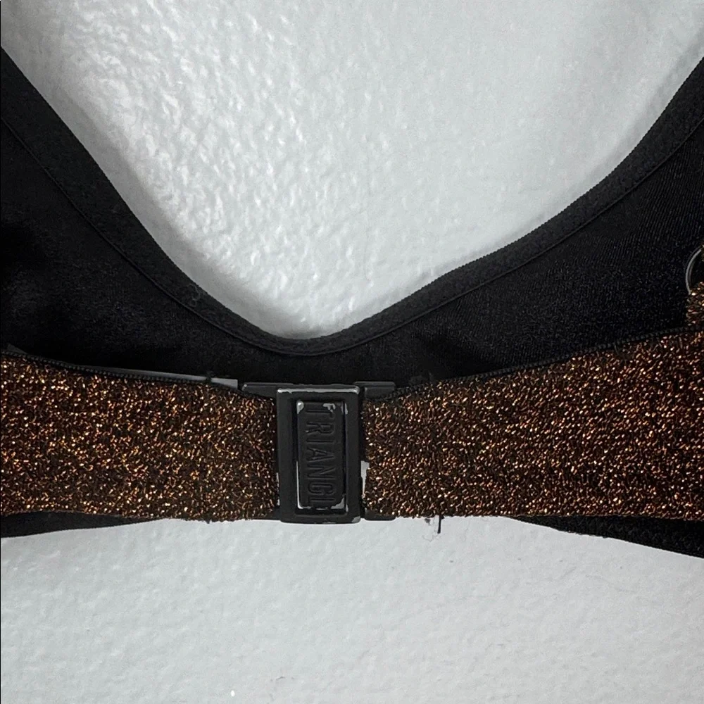 Triangl Swimwear Honey Sparkle Glittering Bronze Bikini Top size Small